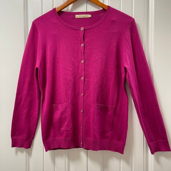 Vintage Wool Blend Button Cardigan Magenta - Picture 2 of 10